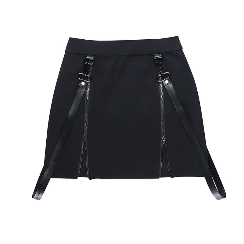 Double zippers gothic slit skirt - Image 7