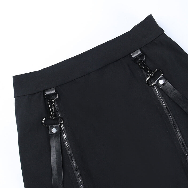 Double zippers gothic slit skirt - Image 8