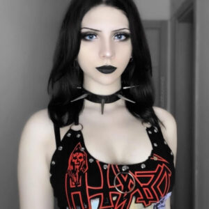 Goth rivet halter cami top