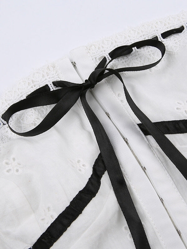 Jennie coquette floral pointelle corset top - Image 7