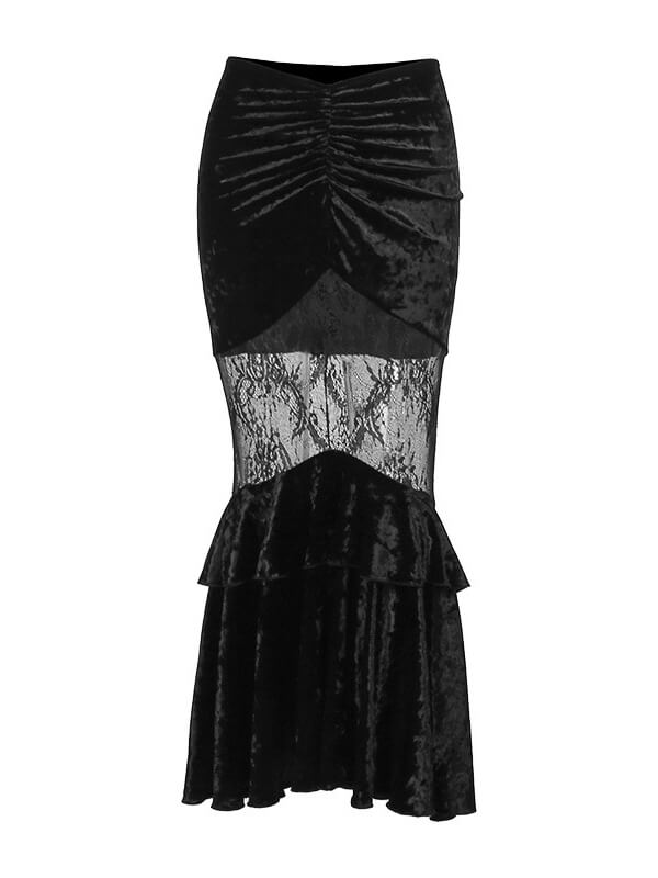 See-through lace fishtail skirt - Image 2