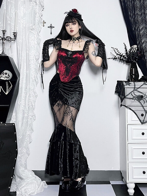 See-through lace fishtail skirt - Image 4